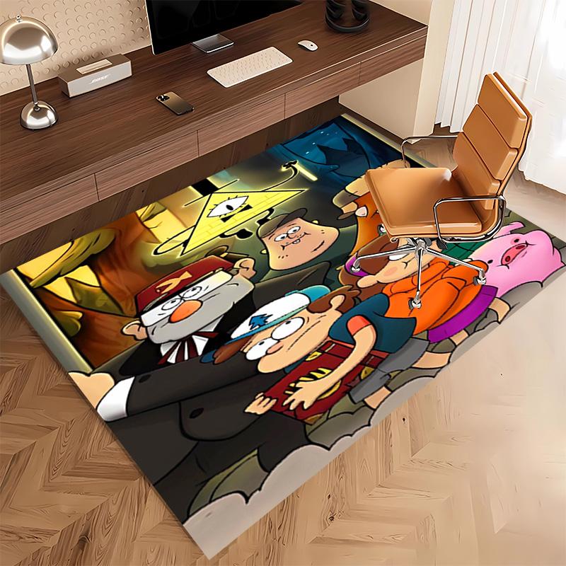 1pc Gravity Falls Print Area Rug - Soft, Washable Non-Slip Indoor Mat, Living Room, Home Office Decorative Rug,Office Decorative