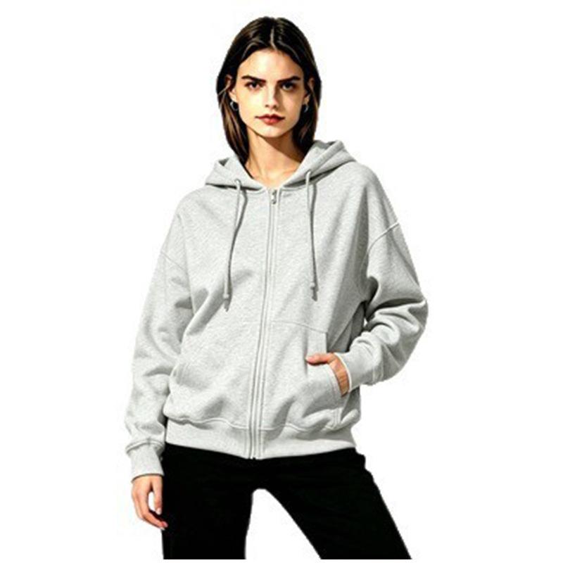 Felpa con cappuccio e zip colorata a vestibilità larga