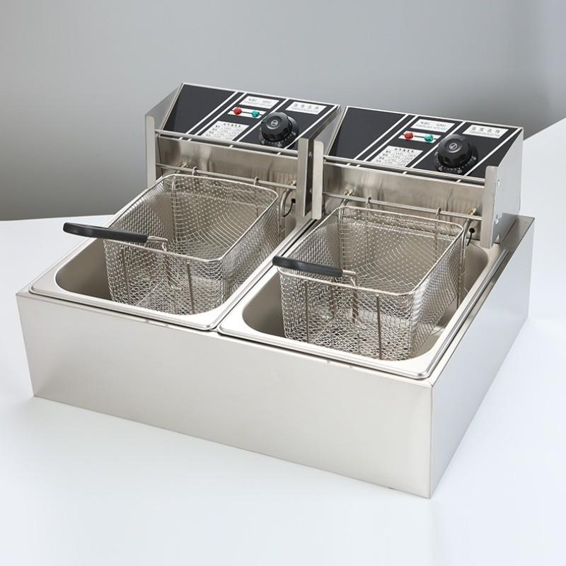 Большая вместимость Многофункциональная кухонная плита с подогревом Настольная электрическая фритюрница из нержавеющей стали Машина для картофеля фри