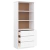 VidaXL Bookcase and Drawers ALTA White 60x35x142 Cm Solid Pine Wood 353952