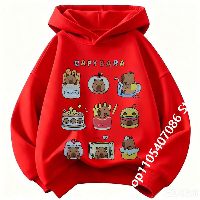 2026 Funny Stylish Capybara Fashion Design Sweatshirt Children's Hoody for Boys Girls Autumn Winter Casual Hoodies