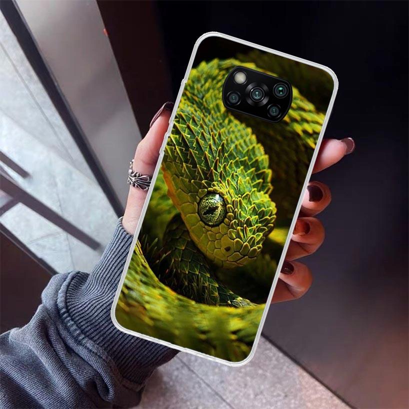 Чехол для телефона из натуральной кожи со змеиной чешуей для Xiaomi Poco X5 X6 X7 Pro F7 Ultra M7 Redmi 15C 15 13C 13 12C 12 10 10C 10A 9 9C 9T 9A