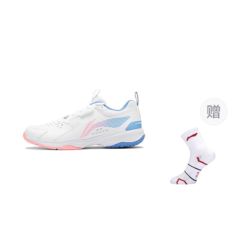 Li Ning Ace Износостойкие Дышащие Низкие Бадминтонные Кроссовки Унисекс Белый Розовый Синий AYTT001-6