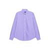 Polo Ralph Lauren Solid Logo Polo Collar Long Sleeve Shirt Women Shirts Light-Purple 211728165-013