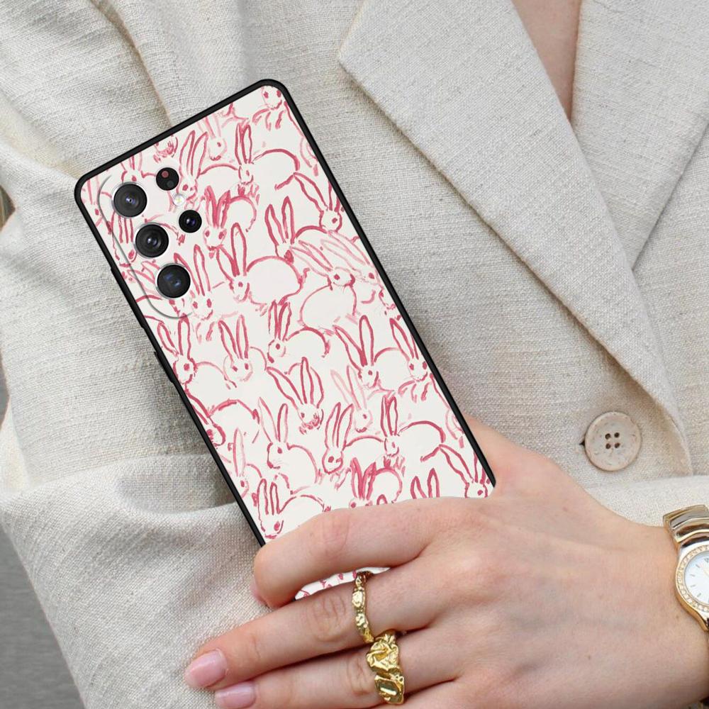 Rabbit Bunny Pattern Cell Phone Case for Samsung Galaxy S26 Ultra S25 S24 S23 S22 S21 S20 Note10 Cover