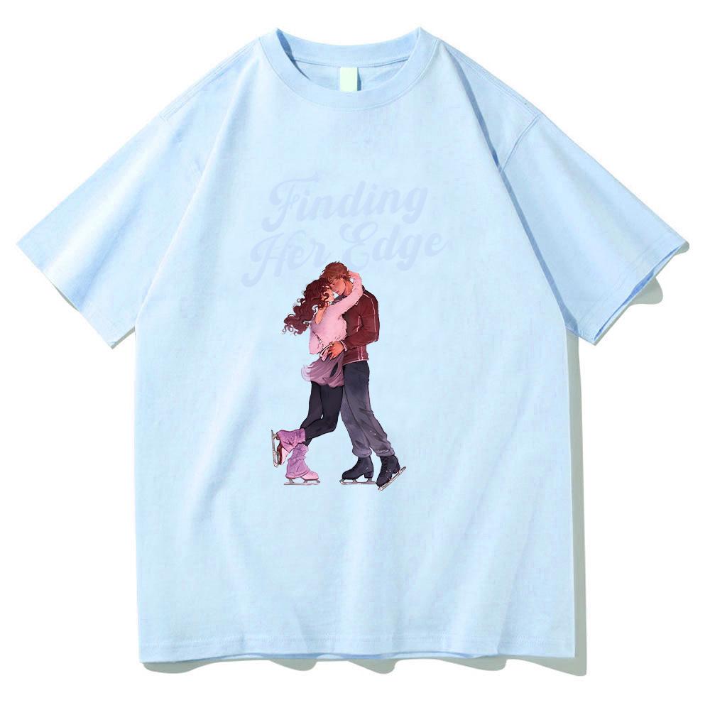 Finding Her Edge fashion new Print T Shirts High Quality 100%Cotton Couple Clothes Women Men Aesthetic Casual Short Sleeve T-shirt anime tops