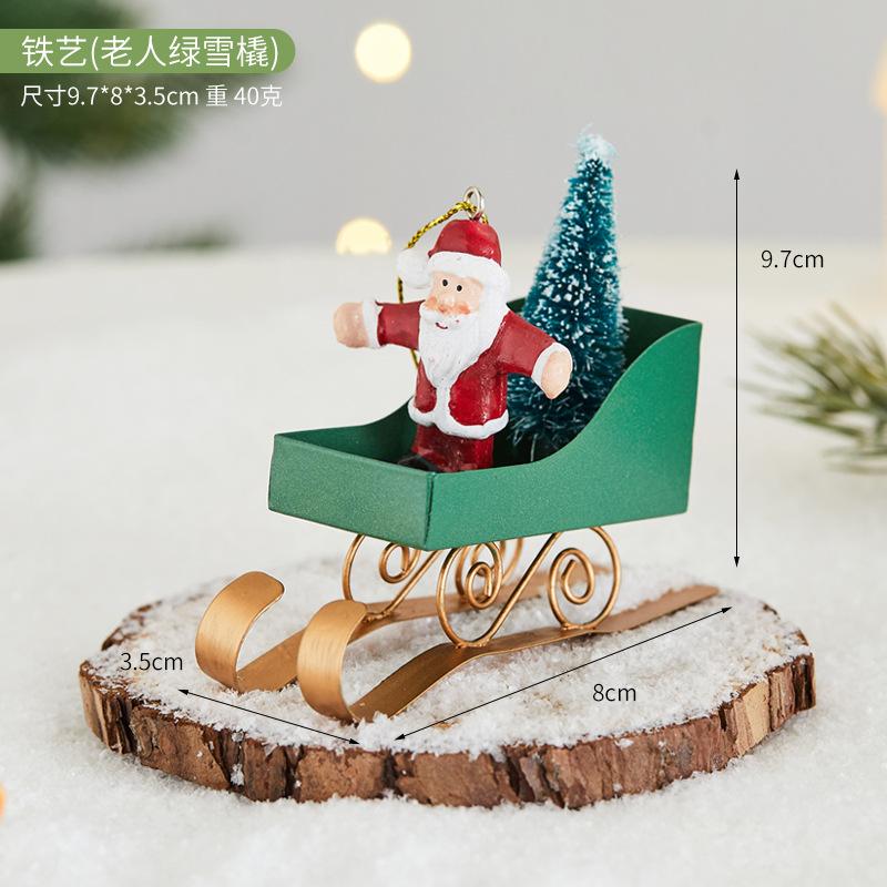 Sleigh Santa Claus Christmas Decorations Xmas Tree Hanging Ornaments Pendant Home Christmas Decor New Year Gift Navidad 2025