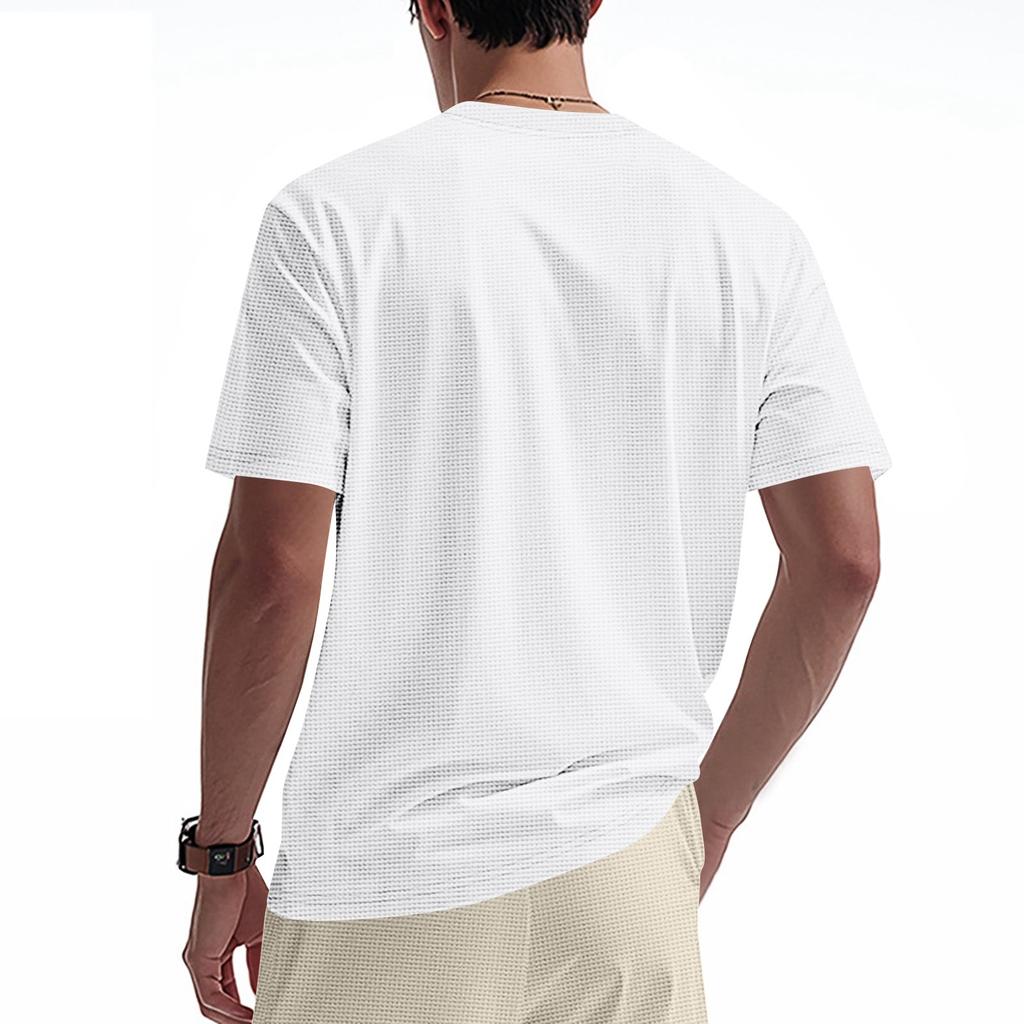 Мужская однотонная рубашка с короткими рукавами, завязывающаяся на шнурок, в спортивном стиле, повседневная