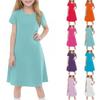 Children's Summer Short-sleeved Casual Fashion Round Neck Dress