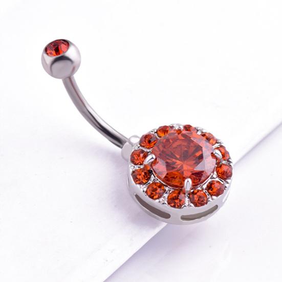 Женщины горный хрусталь инкрустация круглый кулон штанга пупок кольцо пирсинг ювелирные изделия