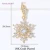 Shiny Zircon Decorative Pendants For Jewelry 18K Gold Plated Brass Snowflake Charms Pendants,DIY Necklace Making Supplies
