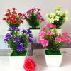 Пластиковые цветы вишни, лилии, розы, цветущие, в горшке для декора дома