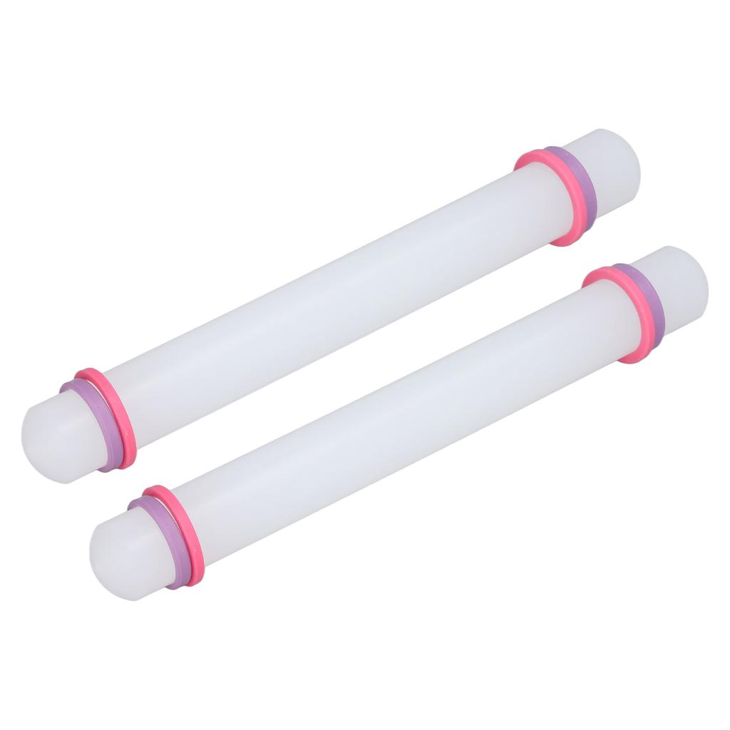 2Pcs Plastic Rolling Pin Safe Durable Sturdy Plastic Nonstick Surface Wide Application Small Rolling Pin