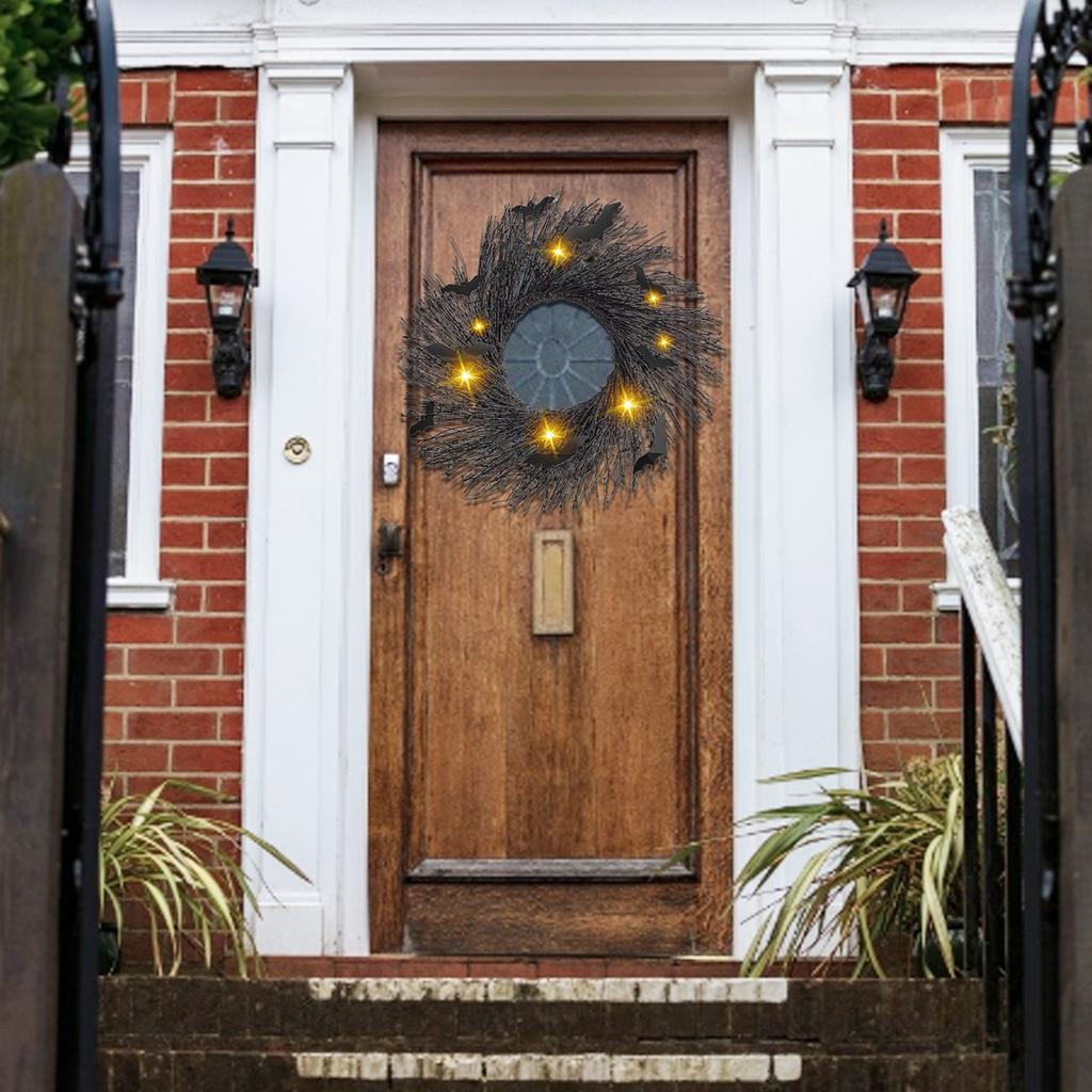 Светящаяся гирлянда на Хэллоуин. Горящая гирлянда на Хэллоуин. Черная гирлянда.