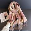 Luxury Plaid Scarf Winter Warm Cashmere Women Long Pashmina Foulard Female Scarves Lady Tassel Shawl Wraps  Design New