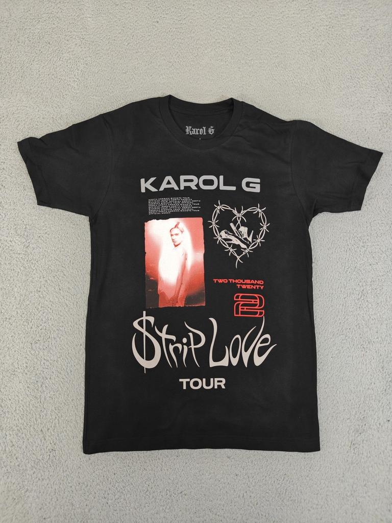 Karol G Shirt Womens Small Black $trip Love Tour 2022 Concert Graphic Tee Music