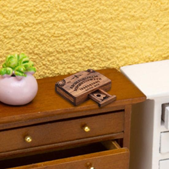 Миниатюрная спиритическая доска с ящиком, винтажная доска Уиджа, алфавитная доска Уиджа с планшеткой для украшений на Хэллоуин