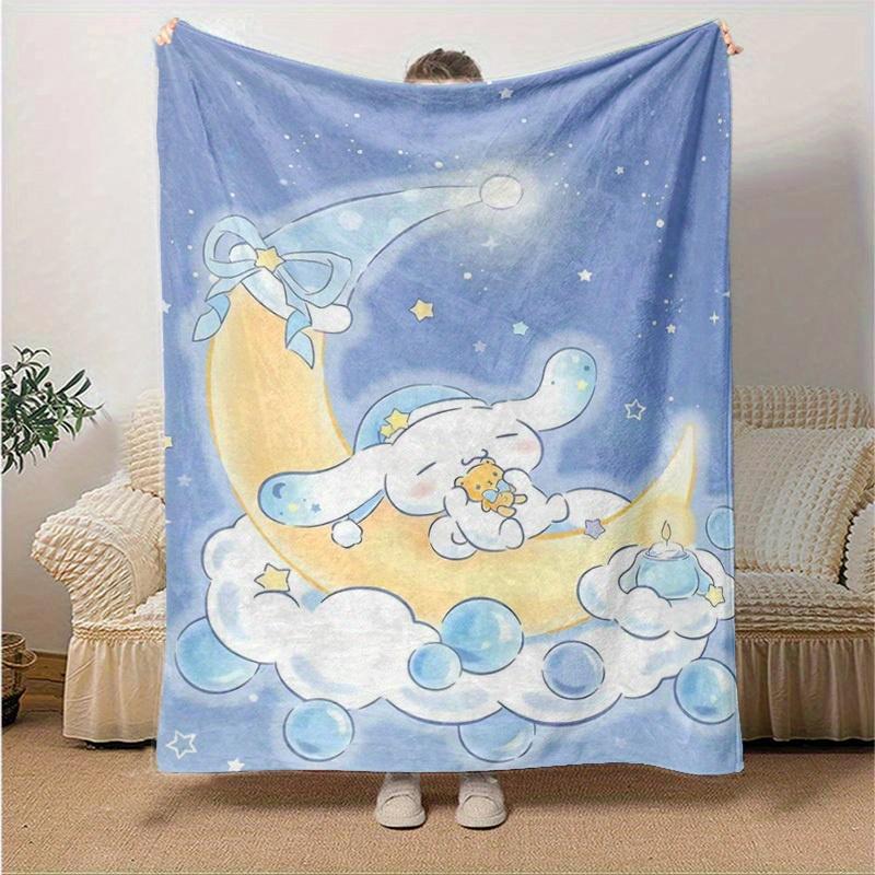 1pc, Sanrio Cozy Home Decor: Adorable Flannel Blanket for Bedroom, Living Room, Travel, Camping, Car, Beach, Office Naps, Perfect Gift & Outdoor Throw