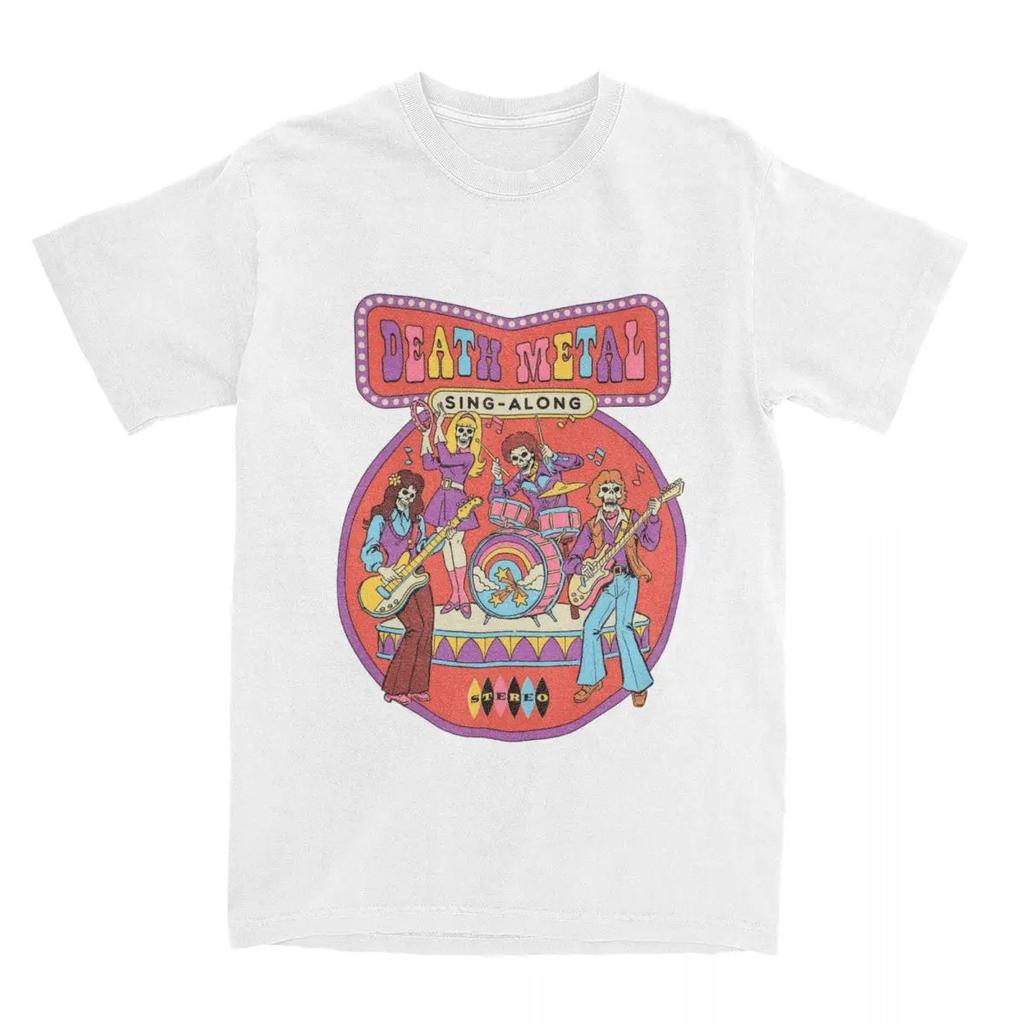 Футболка с изображением настоящего дэт-метала и черепа, мужская и женская, с рисунком ужасов и скелетов, с коротким рукавом, одежда