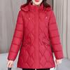 Middle Age Winter Women's Coats Hooded Plus Size Elegant Lady Jackets Long Sleeve Thick Warm Parkas