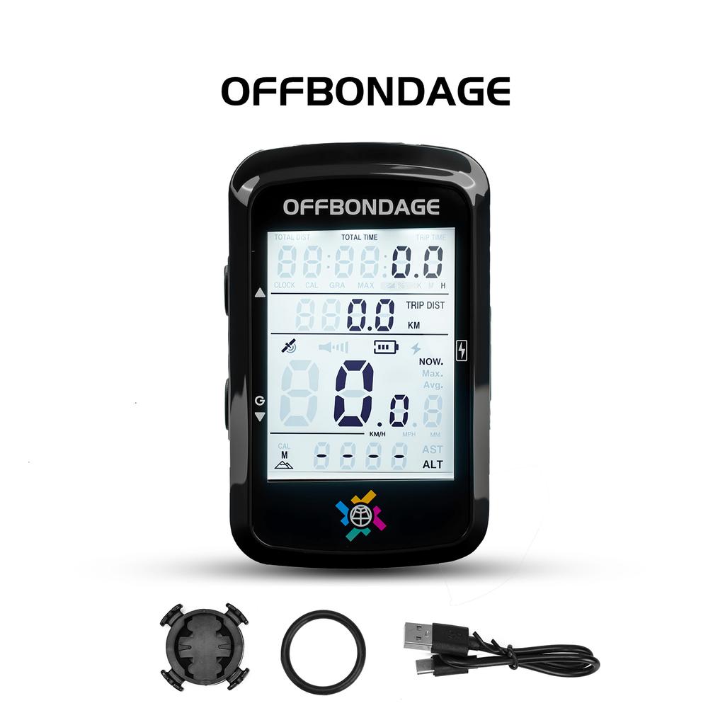 OFFBONDAGE Велокомпьютер Беспроводной GPS Велосипедный Спидометр MTB Шоссейный Велосипед Велосипедный Одометр USB Перезаряжаемый Цифровой Секундомер