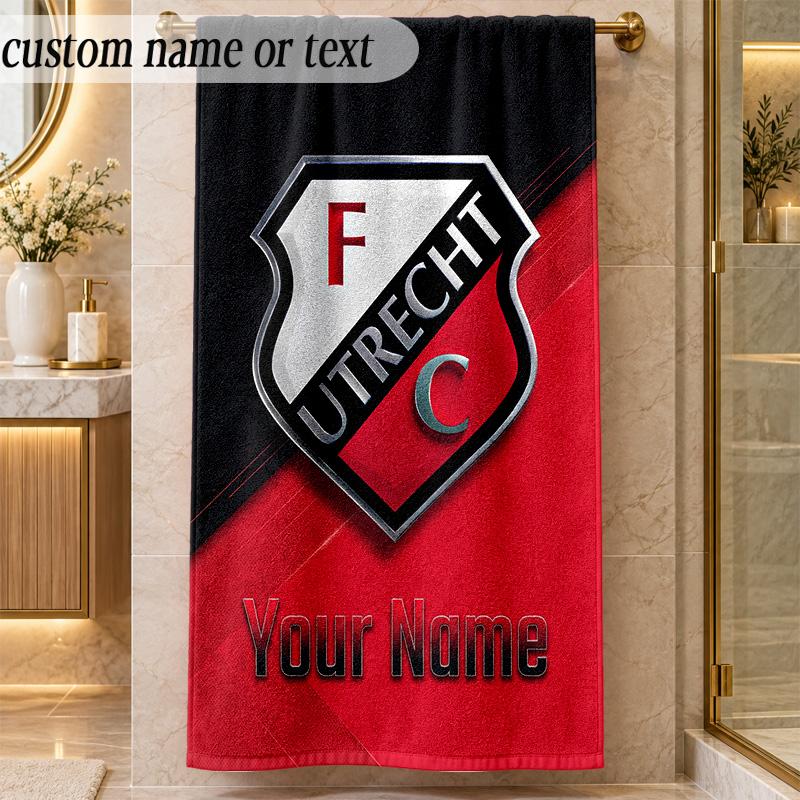 Beach TowelFC Utrecht Custom Name Text Personalized Soft Towel for Beach Pool Indoor Home Decor Gift