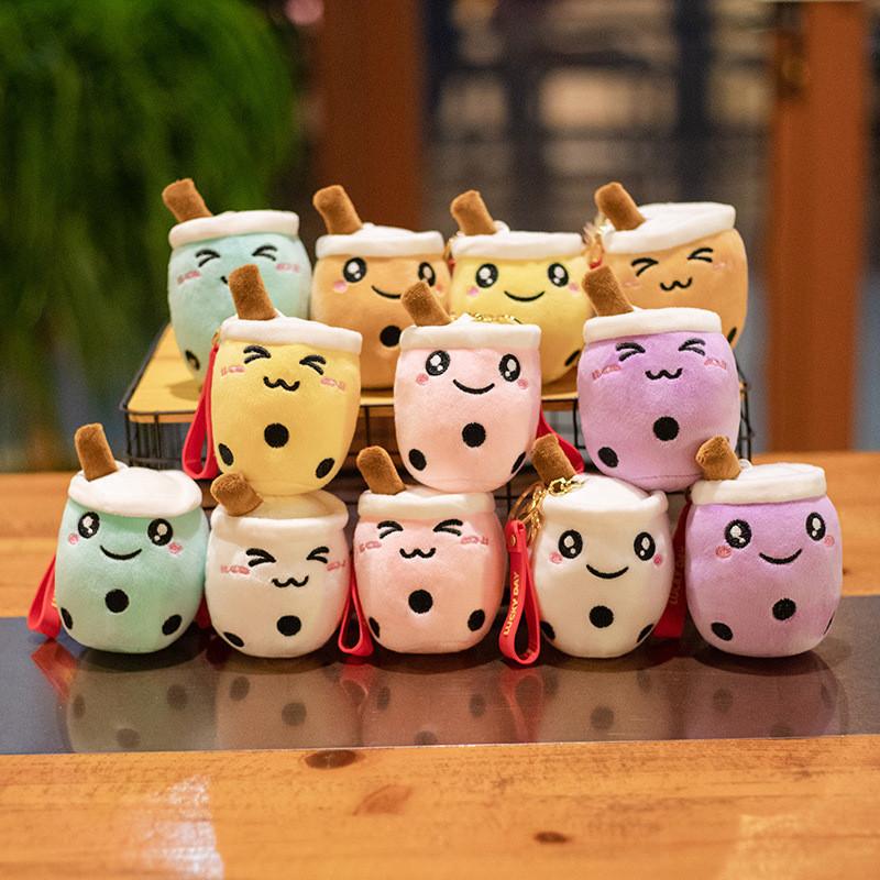 Tea Milk Cup Plush Keychain Cute Bag Pendant Cartoon Doll Kids Gift Birthday