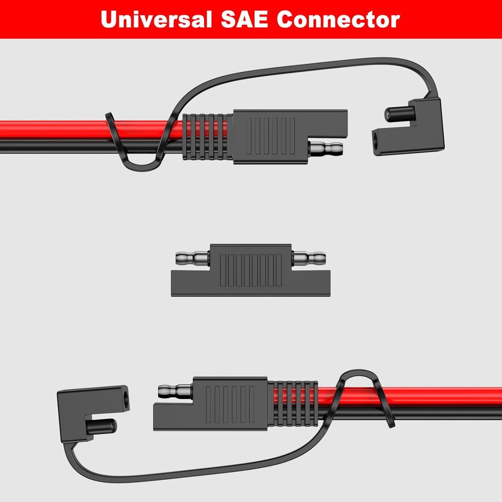 Кабель-удлинитель SAE 12 AWG, 10 футов, с разъемами SAE, быстроразъемный жгут проводов с адаптером для обратной полярности, для солнечной панели, аккумулятора