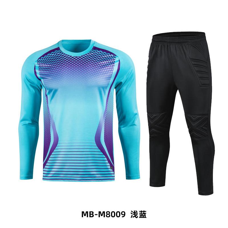 Football goalkeeper jersey set Men's adult long-sleeved sponge pads Game training goalkeeper jersey Spot wholesale