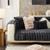 Rabbit Plush Sofa Cushion Winter Padded Plush Cushion Non-slip Leather Sofa Cover  Cover Cloth Towel