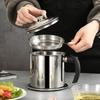 1.4l Stainless Steel Oil Strainer Pot With Lid Fine Mesh Fast Filtering Container Reusable Bacon Fat Oil Storage Can Multifunctional Kitchen Cooking O