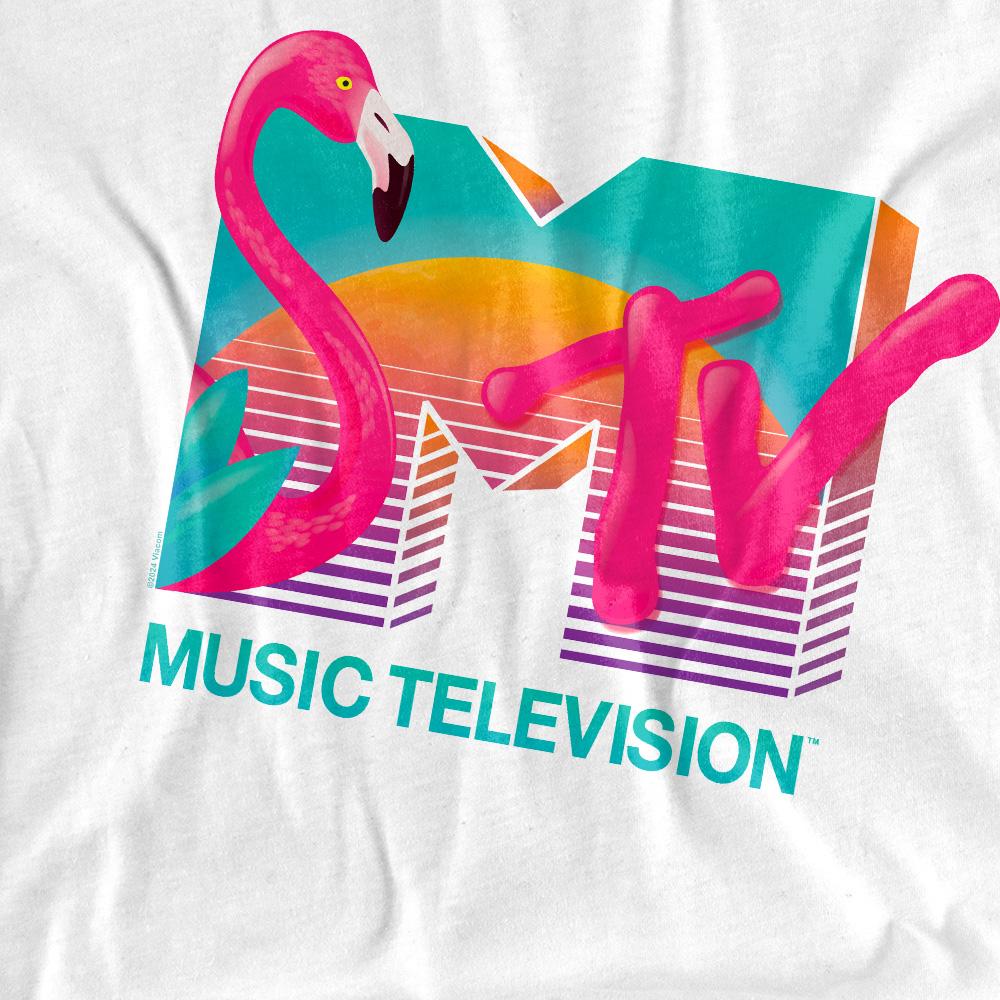 MTV Mens Vibrant Flamingo Sunset T-Shirt