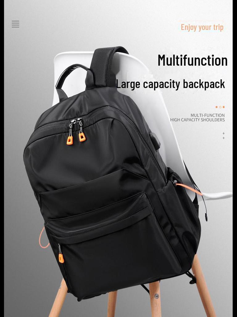 Мужской рюкзак Oxford Canvas большой вместимости 2023 года с USB-портом, для путешествий на открытом воздухе и использования в школе, с напечатанным логотипом