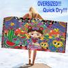 Distroller Print Beach Towel, Large Soft Quick Dry Towel for Beach Camping Swimming