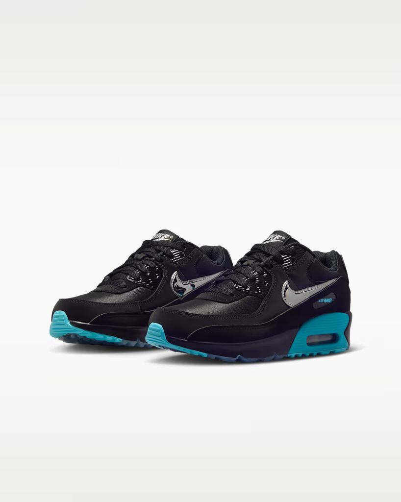 IM7744-001 Nike GS Air Max 90 SE "Черный/Гамма-синий" (Дети)