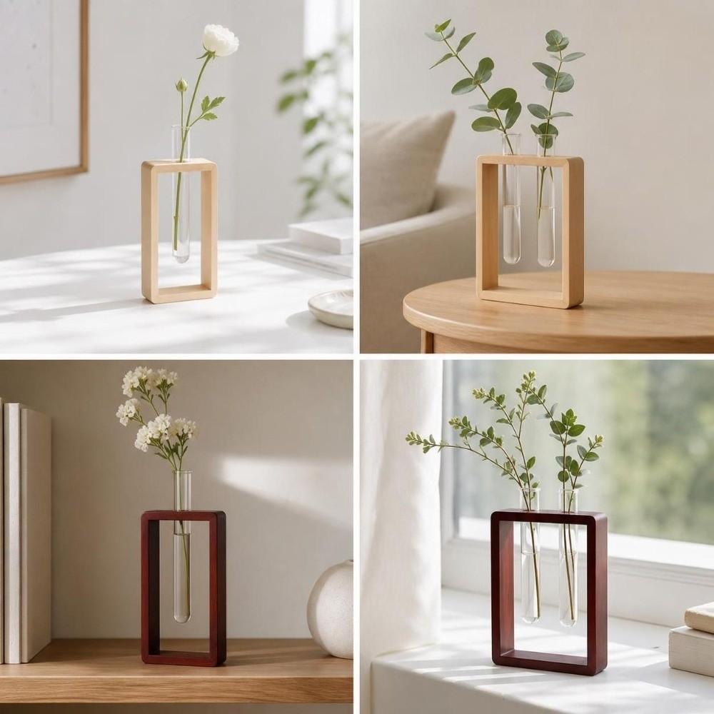 Home Decoration Glass Tube Vase Minimalist Flower Holder Hydroponic Flower Vase Wedding Decoration