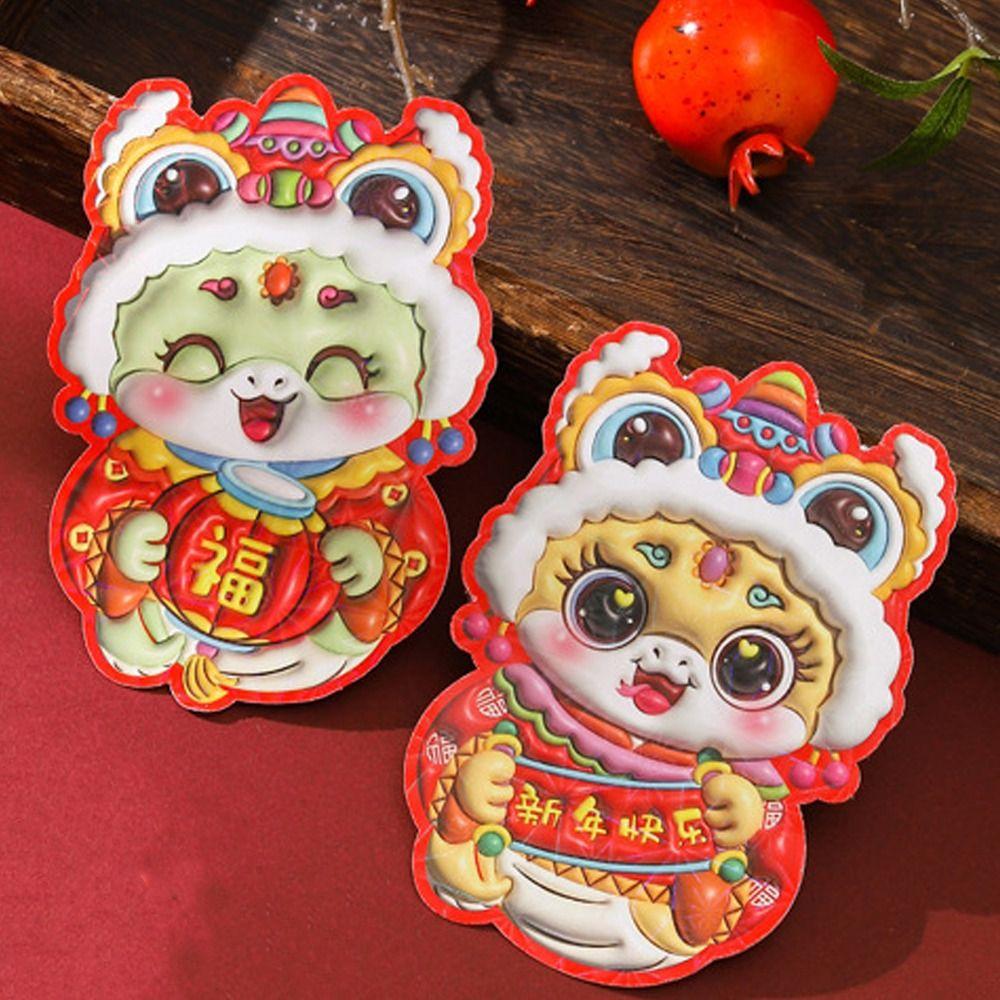 6pcs Laser Chinese New Year Red Pocket Traditional Good Lucky Red Packets  Lunar New Year Gifts