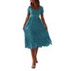 Women's Summer Floral Dress Short Sleeve Square Neck Ruffle Tiered Swing A Line Dress Casual Flowy Boho Beach Sundress
