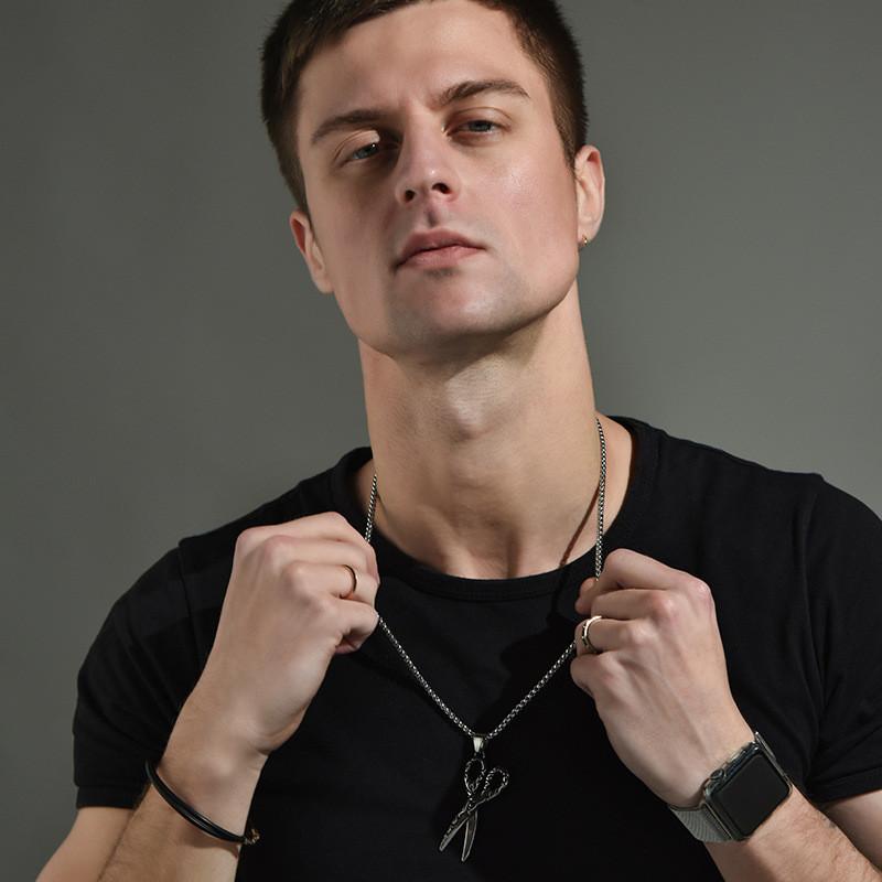 Винтажное ожерелье с подвеской в виде ножниц для мужчин и женщин в стильном хип-хоп дизайне