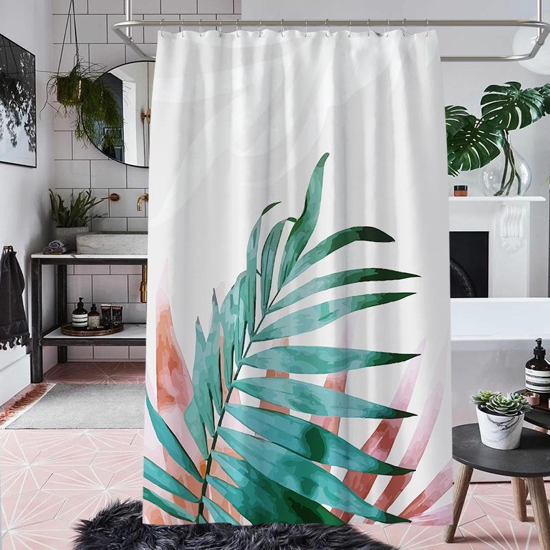 Bathroom Thickened Waterproof Curtain Mildew Proof Shower Curtain Shower Partition Curtain Shower Curtain Bathroom Curtain Free Perforation