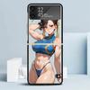 ChunLi S-Street F-FighterS Черный чехол для Samsung Galaxy Z Flip 7 6 5 4 3 5G Чехол для телефона Flip7 Flip6 Flip5 Flip4 Flip3 Рисунок C