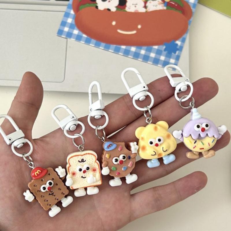 Мультфильм Моделирование Печенье Пончик Милый Брелок Кукла Брелок Сумка Автомобильные Брелки Женские Ювелирные Изделия Друг Подарок Подвеска Аксессуары