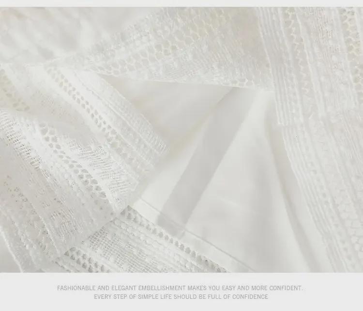 Осень 2025 г. Женская юбка А-силуэта с высокой талией, французский стиль, с кружевной отделкой