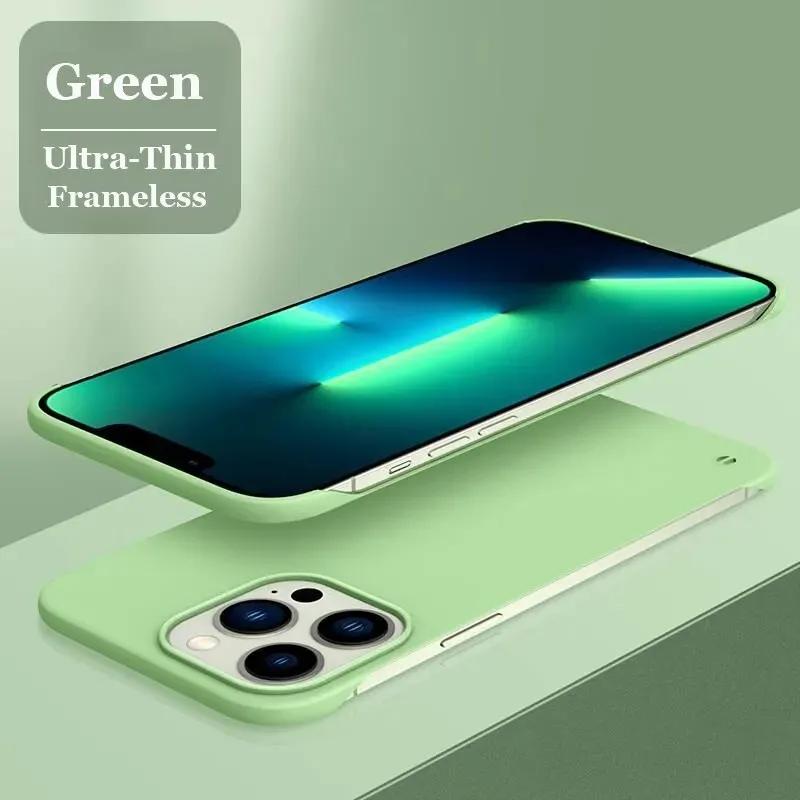 Ультратонкий матовый безрамочный жесткий чехол для iPhone 15 14 13 12 Mini 11 Pro Max X XR XS SE 7 8 Plus противоударная задняя крышка