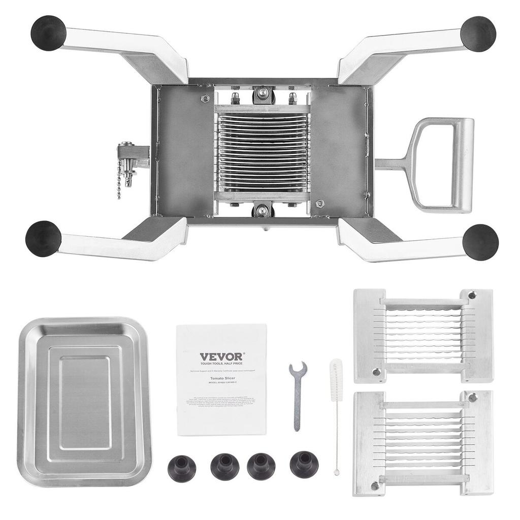 Commercial Vegetable Slicer, 1/4 and 1/2 inch Tomato Slicer, Stainless Steel and Aluminum Alloy Vegetable Cutter Slicer, Manual Tomato Slicer with