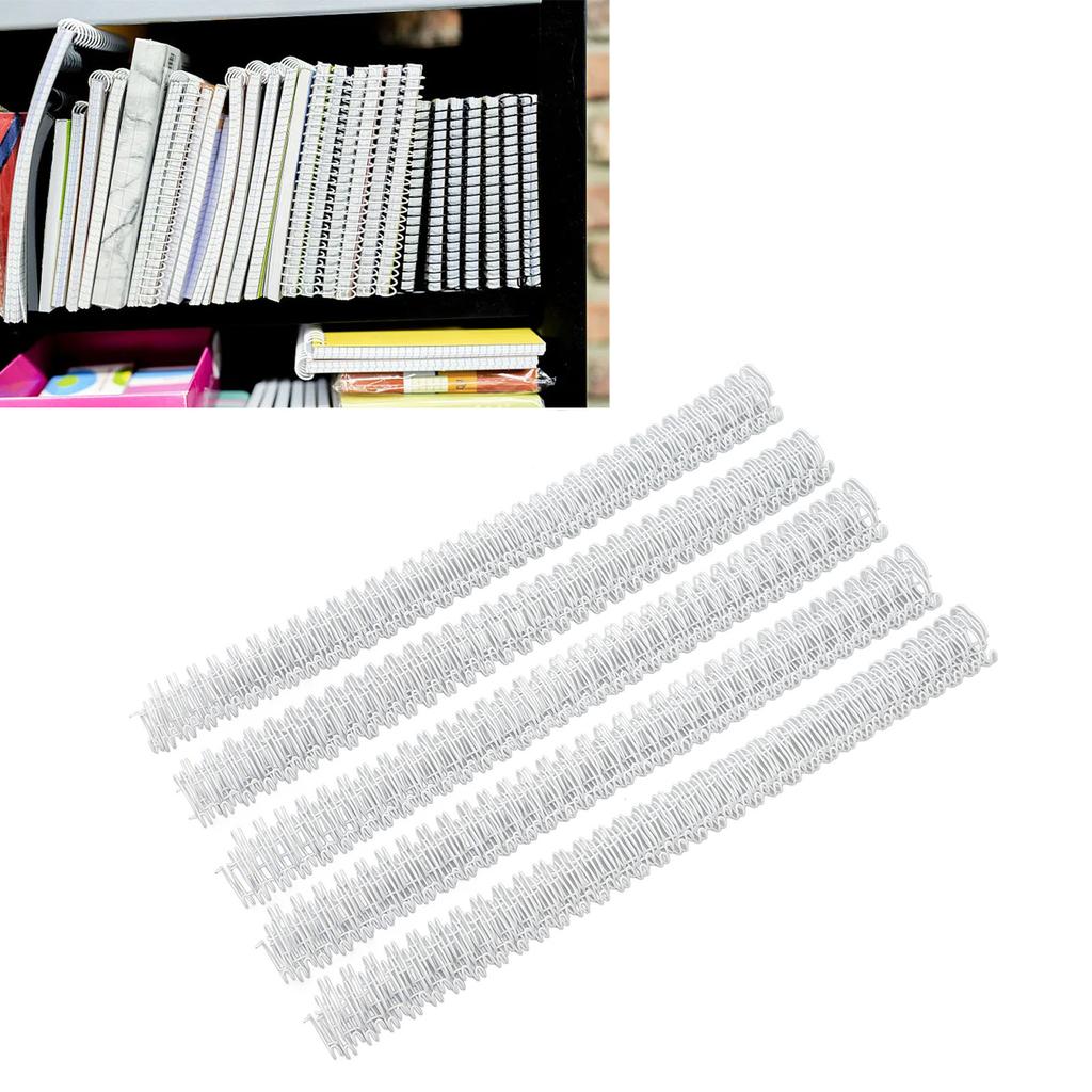 100Pcs Double Wire Binding Spine 60 Sheet Capacity 3:1 Pitch 34 9.5mm Diameter Set Kit for Paper