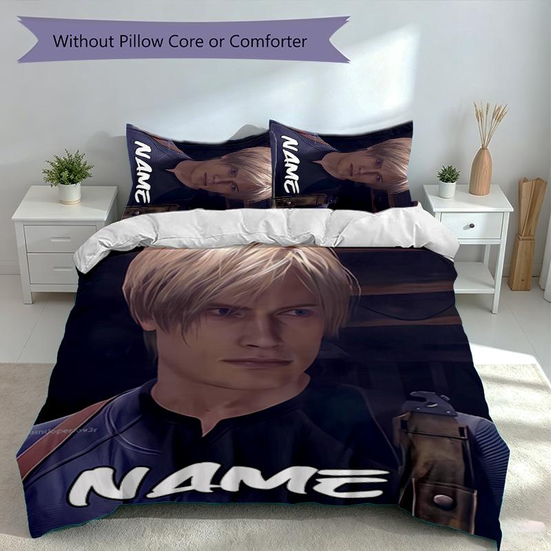 3pcs Custom Name resident Evil Bedding Set,Includes 1 Duvet Cover and 2 Pillowcases,All-season Bedroom Decor