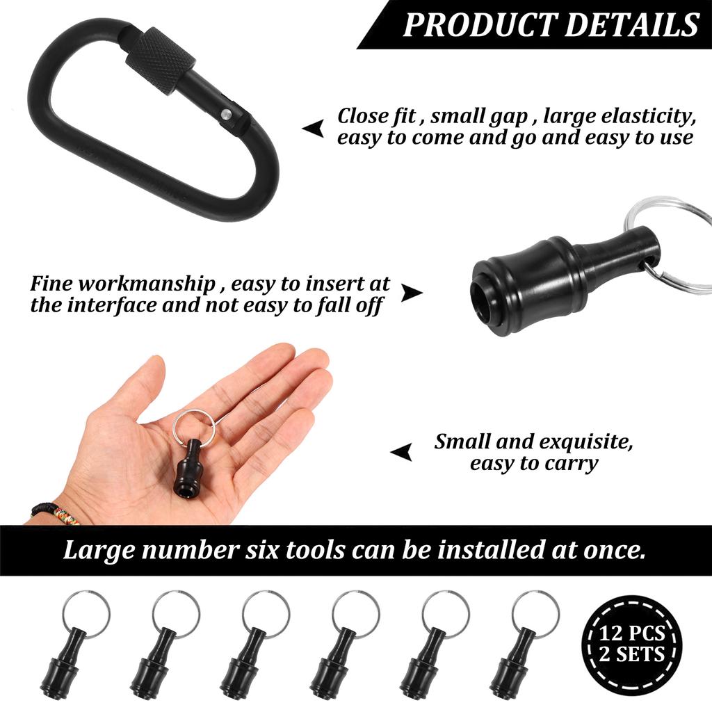 12/18/24Pcs 1/4” Hex Shaft Screwdriver Bit Holder Portable Screwdriver Bit Holder Extension Bar Keychain Screw Adapter for Drill