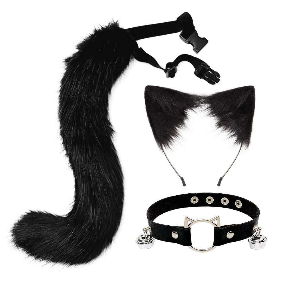 1 set Cat Tail Halloween Animal Cosplay Props Necklace Animal Cosplay Props Cosplay