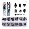 12 Grids/Box Crystal Nail Art Rhinestones Glass SS4-SS16 Shiny Flatback Diamond Gems DIY Nail Supplies Accessoires Ongles